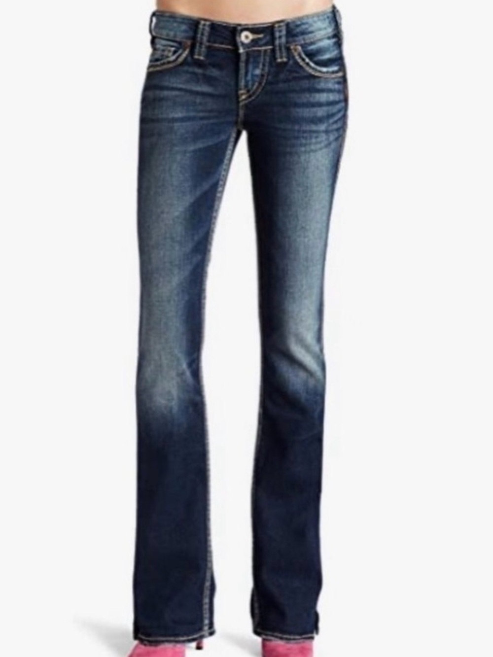 Silver Jeans Co Frances 18” Bootcut Jean Denim Blue 28 x 33 Low Rise Boot Cut
